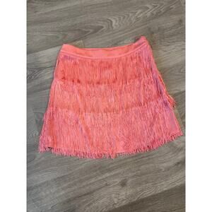 Fringed Pink Mini Skirt